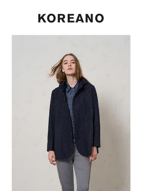 【KOREANO】冬季银舞星空羊毛拼接棉服  MZ6546(UN)
