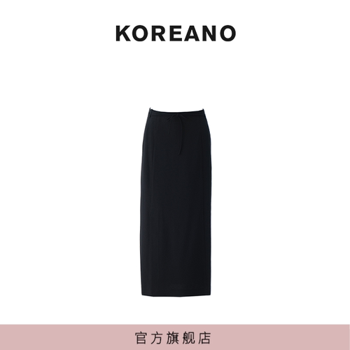【KOREANO】春秋静谧黑色直身型半裙  QW46104(JUN)B