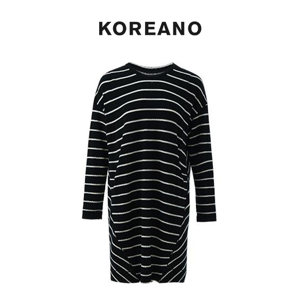 【KOREANO】冬季连衣裙陨石黑白条纹  LY5585(JUN)