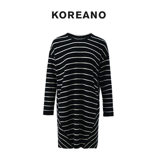 【KOREANO】冬季连衣裙陨石黑白条纹  LY5585(JUN)
