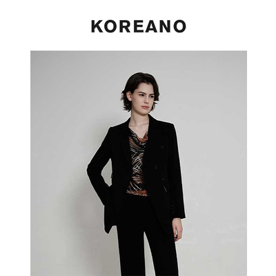 【KOREANO】春秋炭黑色修身合体西服外套  SW6042(EUN)B