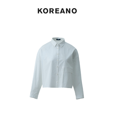 【KOREANO】春秋白色棉感宽松廓型衬衫  CW45322