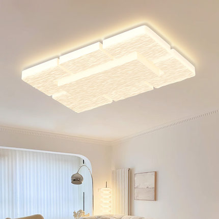 网红百搭LED奶油风吸顶灯简约创意服装店商场展厅长方形照明灯饰