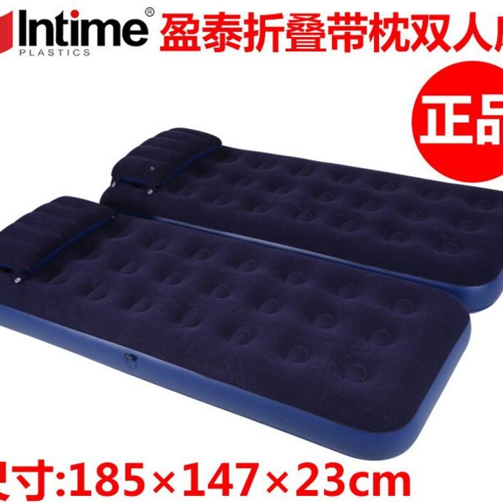 单人充气床垫/双人双层豪华植绒充气床垫/折叠床送植绒枕头2个
