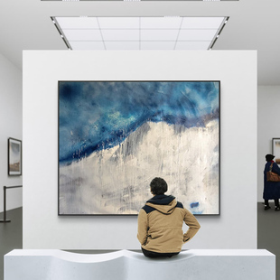 侘寂风极简艺术客厅沙发装饰画创意玄关巨幅落地挂画横版大气壁画