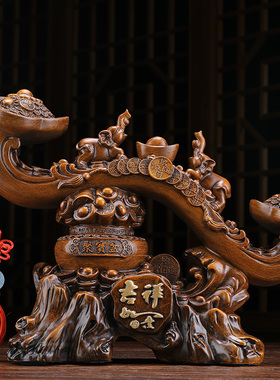 优选玉吉祥如意聚宝盆摆件客厅招财电视柜酒柜博古架装饰乔迁新居