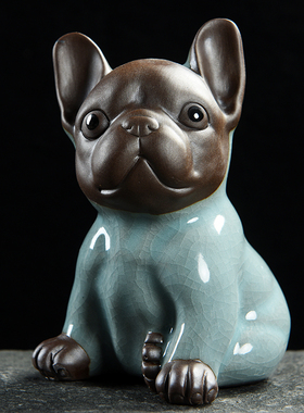 优选陶瓷狗摆件招财风水客厅酒柜桌面装饰摆设属相狗工艺品十二生