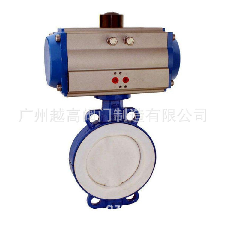 手动衬氟对夹蝶阀 D71F4-16C D71F4-10P不锈钢衬氟蝶阀D371F4-16