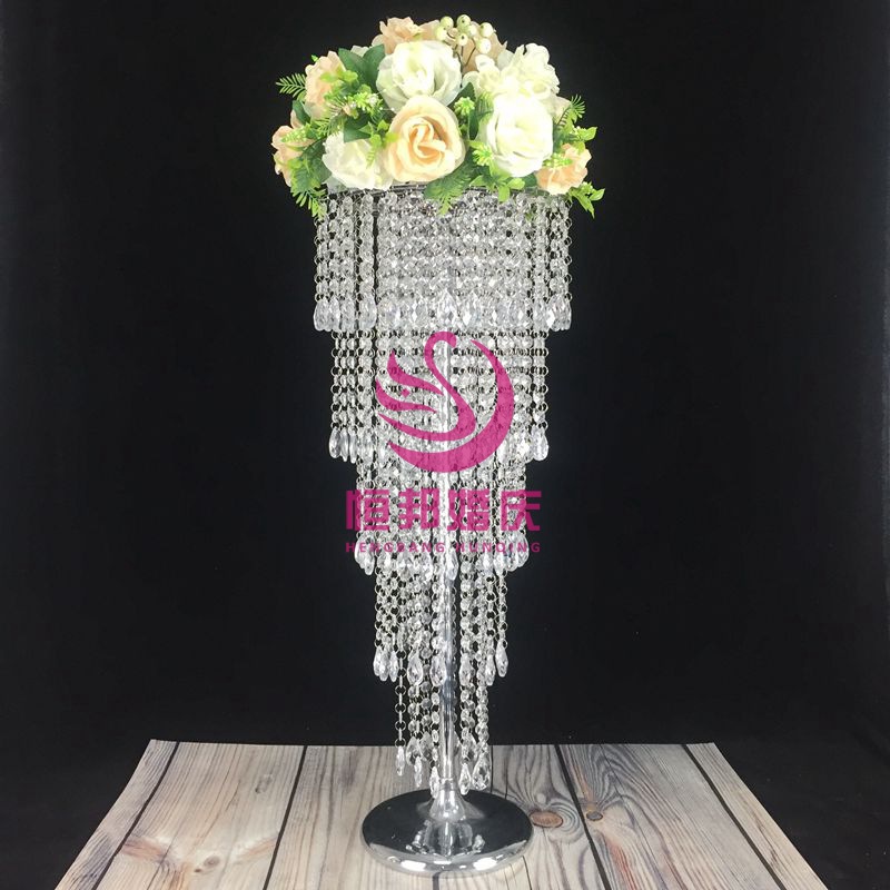 新款婚庆道具路引5层摩天轮吊珠水晶珠帘花架主桌创意装饰花架