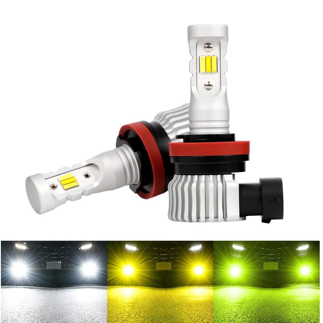 白/黄/柠檬绿 DC9-18V H8/H11/H16 日本热卖 三色切换LED雾灯