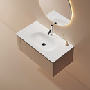 防划耐污人造石洗手盆一体成型无缝大台盆出口洗漱款 大单盆批发 式