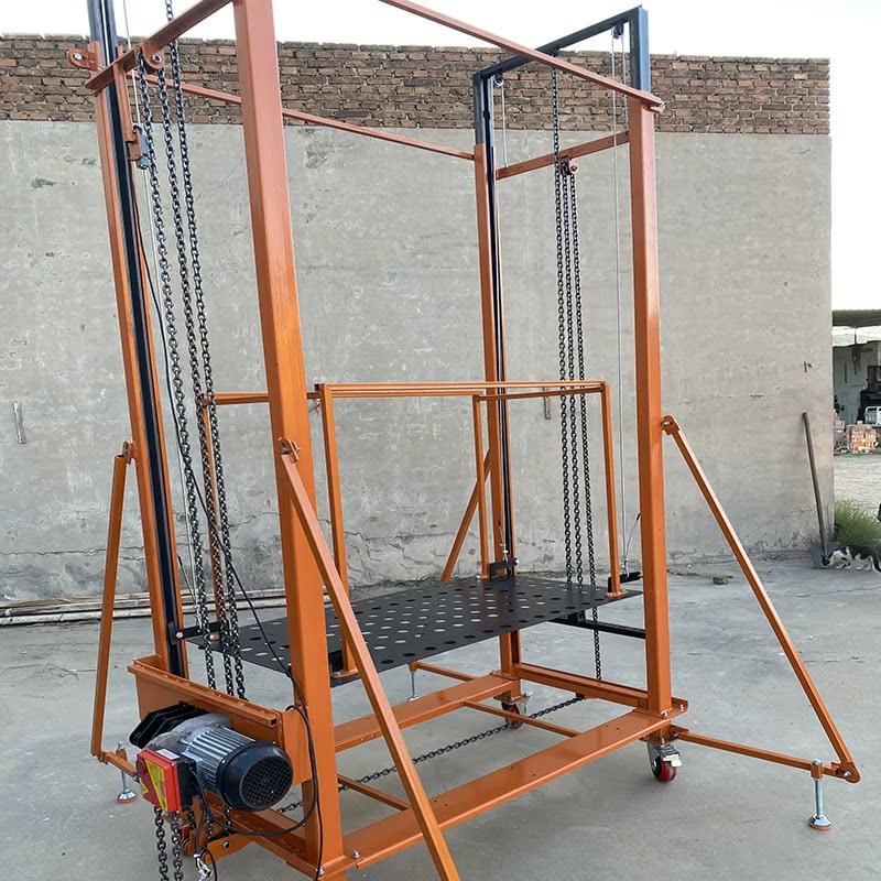 新型00kg电动升降脚手架升降机500kg自动移动遥控折叠式装修升降