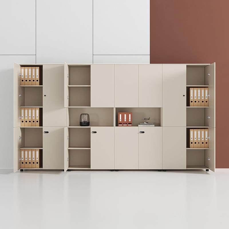 办文件柜公室木质收老板背景书柜储料物W-05带锁高柜子办公纳家具