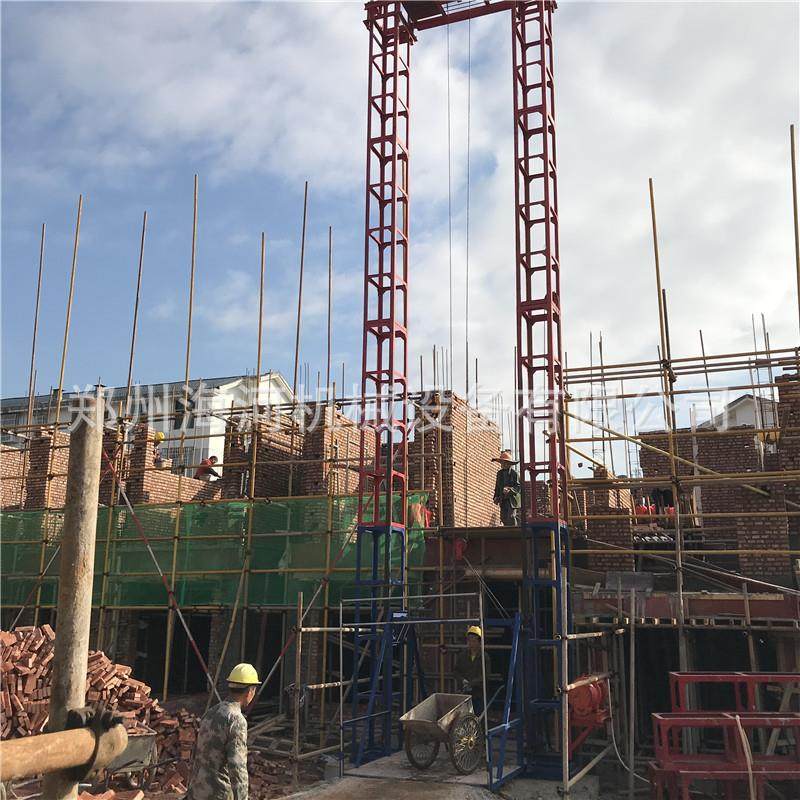 出口甸施提工升287降机盖房用缅物料升机降货梯龙门架升机吊篮