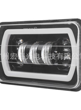 5寸70W方形大灯LED工作灯远近光一体白色日行灯黄色转向灯4*6英寸