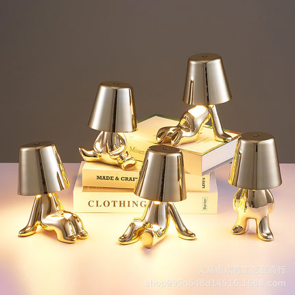 思考者小金人台灯充电LED小夜灯装饰摆件氛围床头灯 thinker lamp