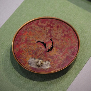 手工铜壶承干泡台养壶茶承壶托茶壶垫储水建水茶水洗水盂茶盘茶具