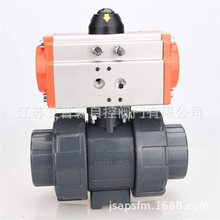 气动UPVC球阀/气动UPVC塑料球阀/Q611F-10S气动UPVC塑料球阀