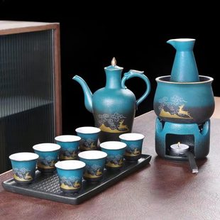 温酒器仿古酒具酒杯酒壶套装 厂促中式 烫酒壶陶瓷家用煮酒器清酒黄