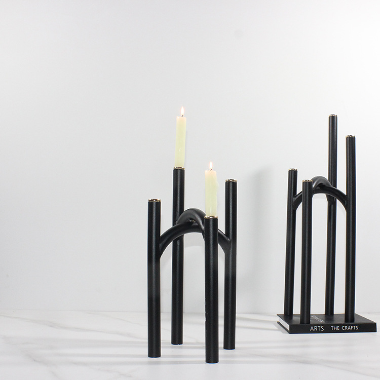 现代轻奢家居高质感浪漫烛台摆件金属树枝状蜡烛台样板房软装饰品