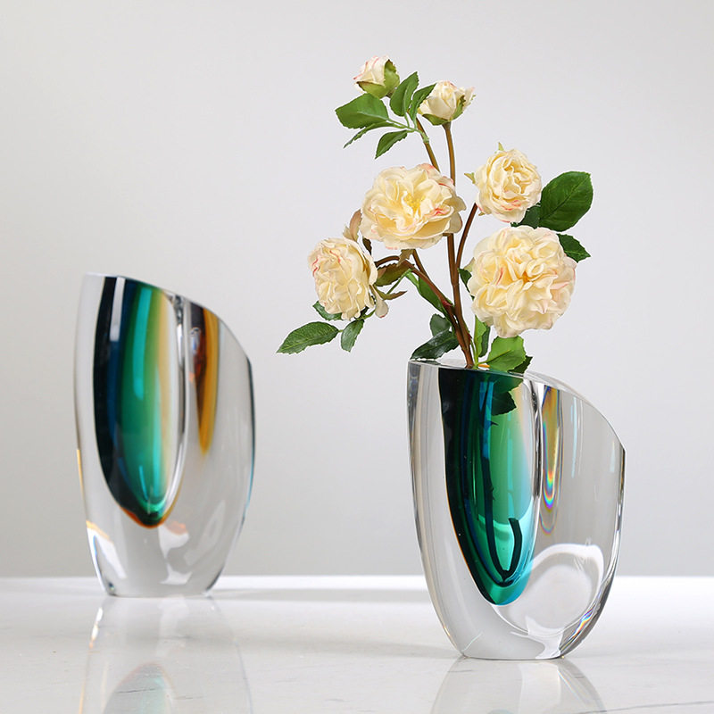 现代轻奢彩色琉璃花瓶摆件客厅酒店餐厅玄关可水培插花花器装饰品,模玩/动漫/周边/娃圈三坑/桌游,文化/体育周边,淘宝优惠券,粉丝福利购,淘宝优惠卷