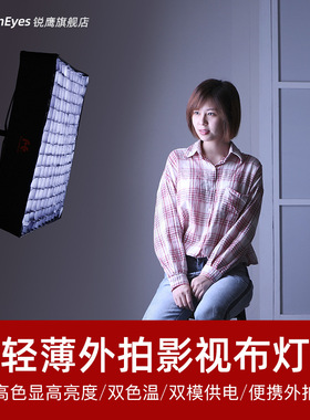 锐鹰RX-18TD双色温led摄影卷布灯摄像补光柔光灯新闻采访外拍灯