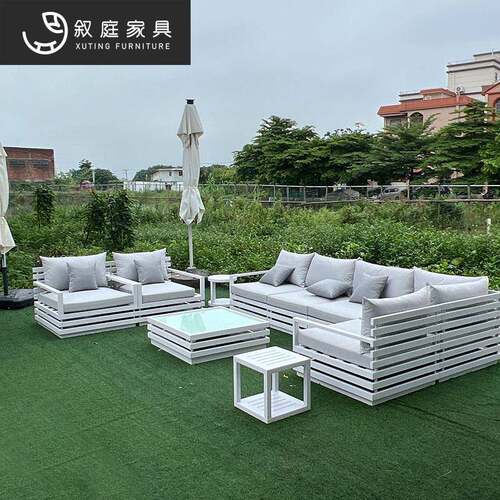 休户露外977计师铝合金沙设发组合庭院台花园闲防水防晒室外单人