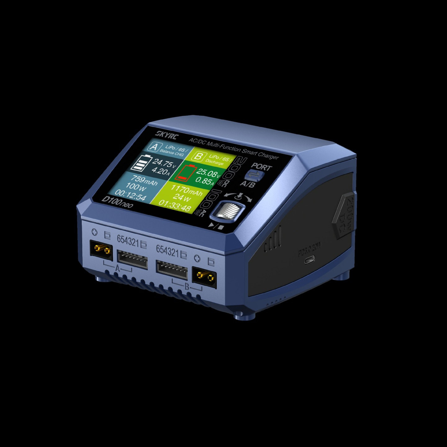 SkyRC D100neo 新款AC/DC双通道智能充电器替代D100V2