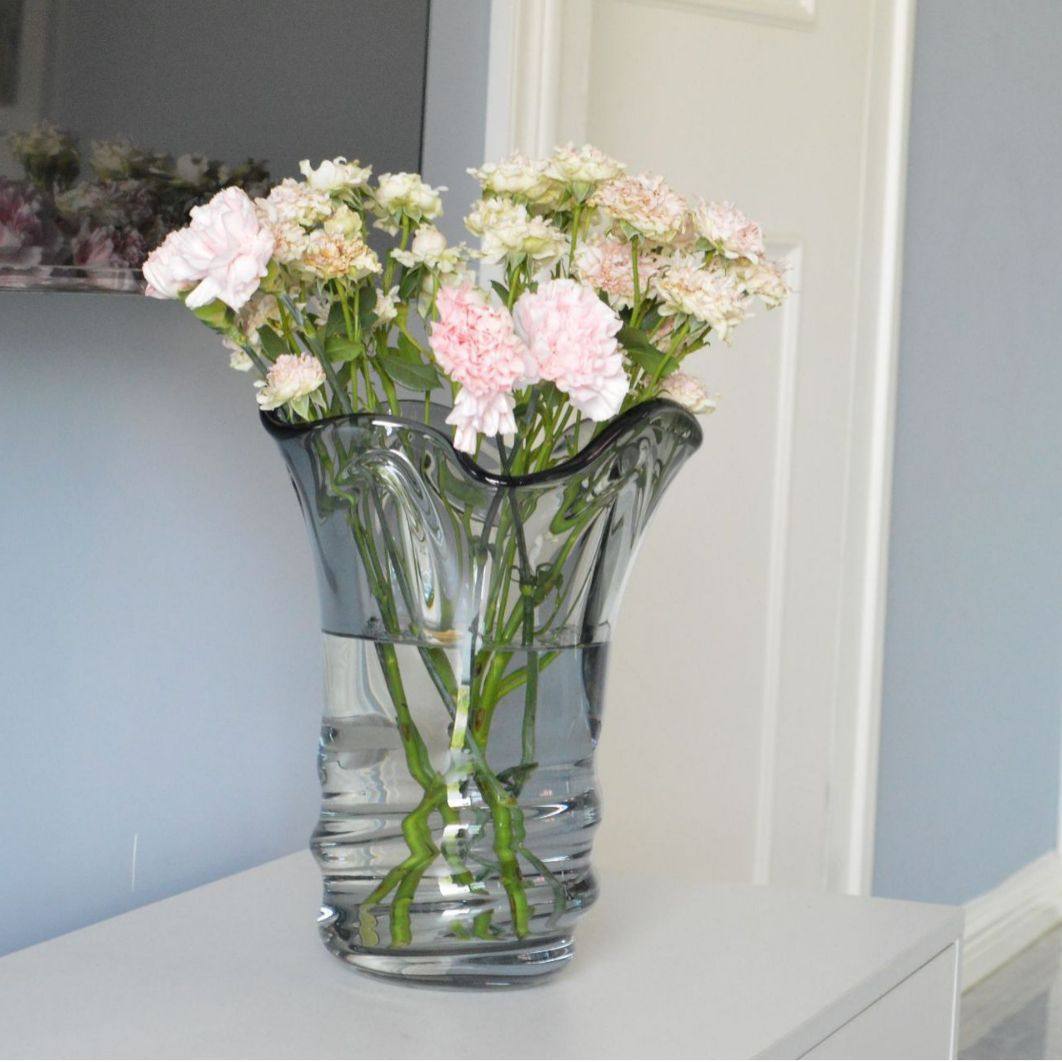 欣可家居北欧简约创意烟灰色不规则形玻璃花瓶客厅玫瑰百合水培,模玩/动漫/周边/娃圈三坑/桌游,文化/体育周边,淘宝优惠券,粉丝福利购,淘宝优惠卷