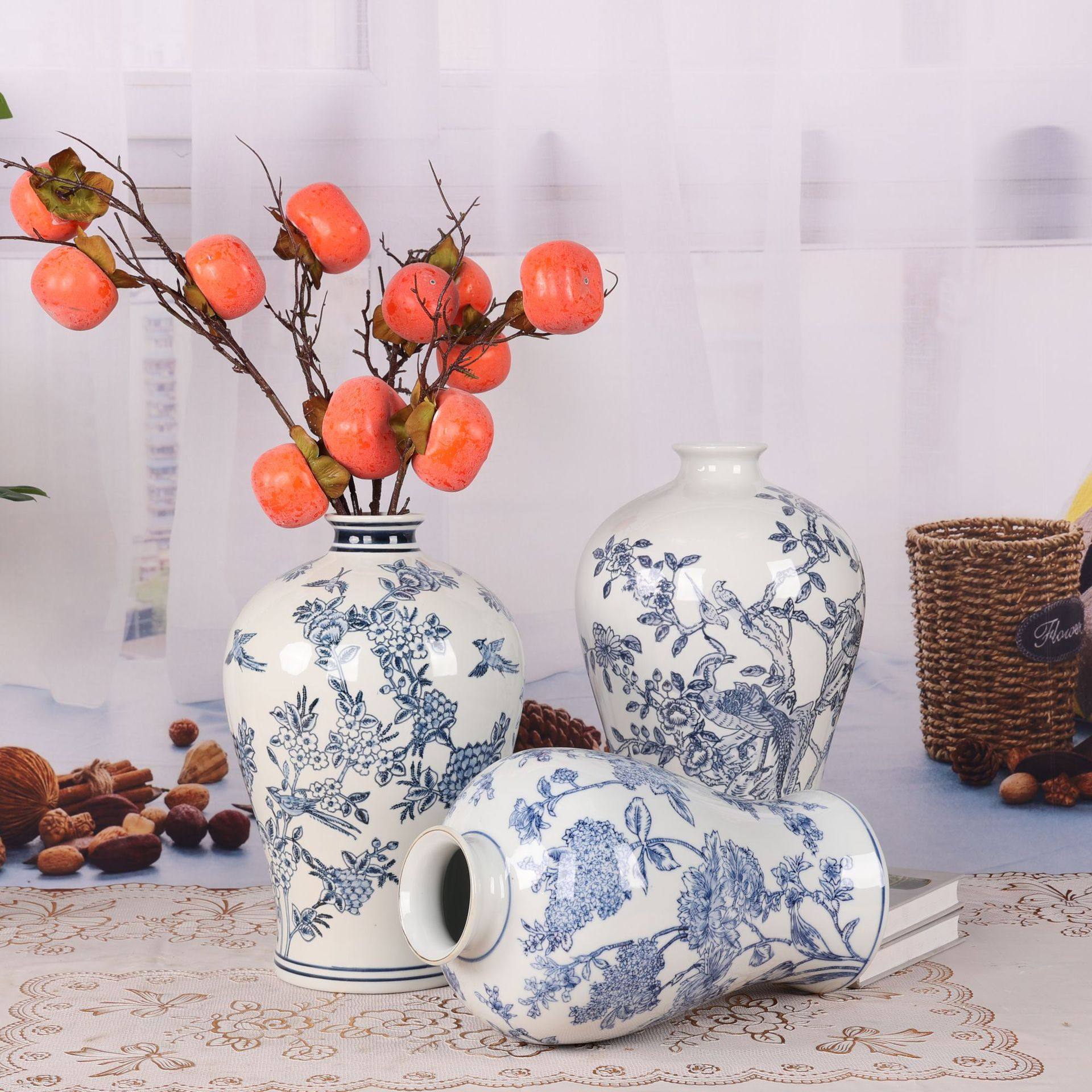 新中式青花瓷花瓶陶瓷花瓶摆件花艺插花客厅装饰摆件陶瓷花瓶,模玩/动漫/周边/娃圈三坑/桌游,文化/体育周边,淘宝优惠券,粉丝福利购,淘宝优惠卷