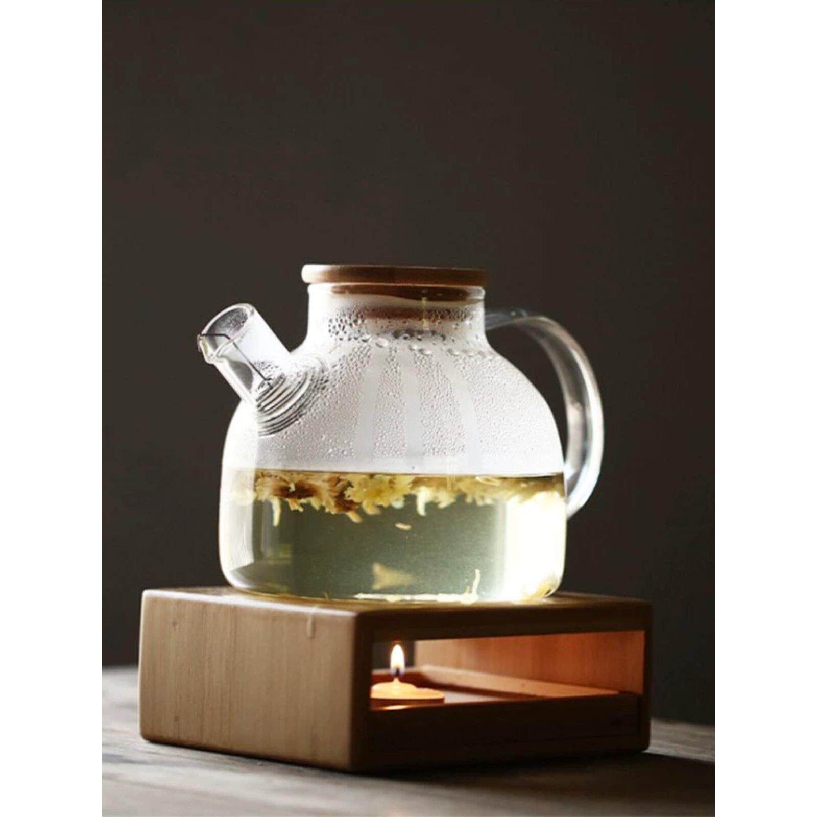 玻璃茶壶可加热蜡烛温茶底座高硼硅煮茶玻璃壶煮茶器耐高温凉水壶