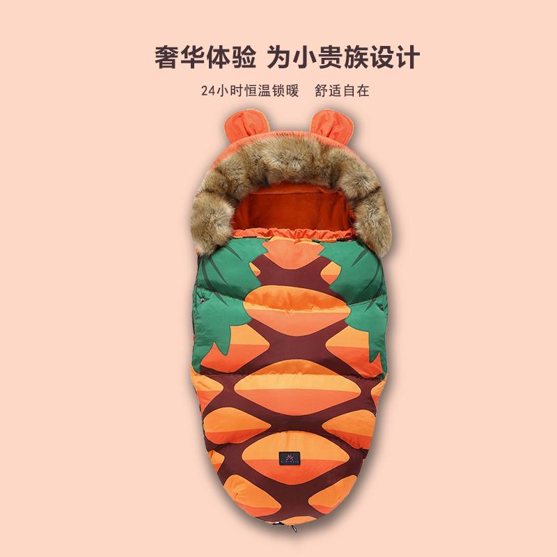 婴儿睡袋加厚加绒包被新生儿宝宝推车抱被保暖抱毯襁褓防踢被冬季