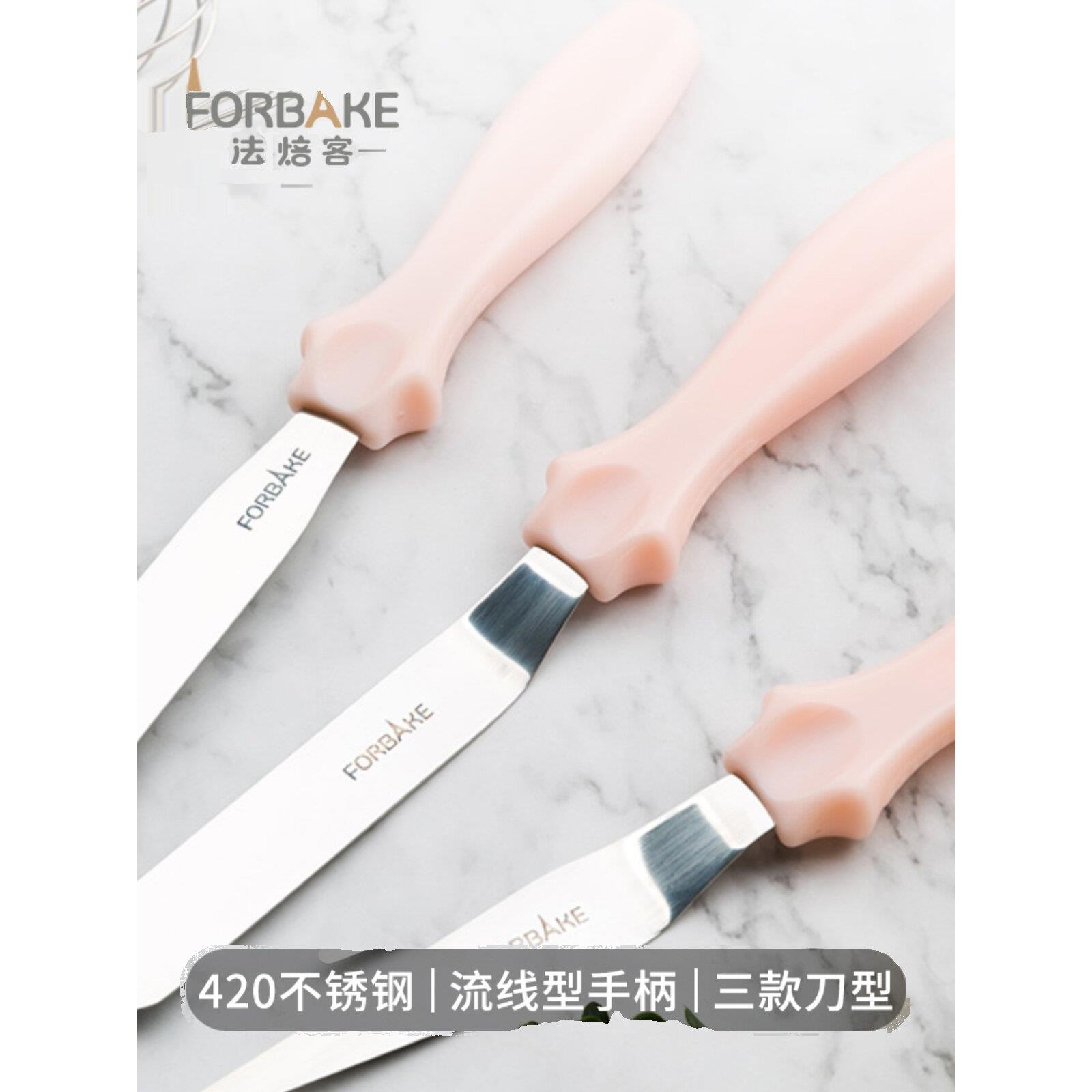 法焙客烘焙工具不锈钢抹刀三件套蛋糕铲刀奶油刮平刀铲刀套装家用