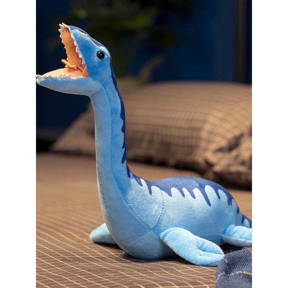 脖子可动仿真蛇颈龙毛绒玩具玩偶尼斯湖水怪可爱恐龙公仔男孩礼物