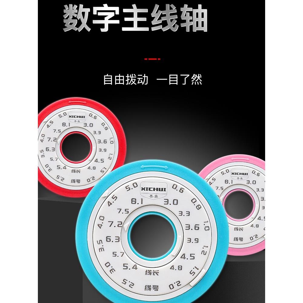 数字拨码主线轴59mm钓鱼专用拨码绕线圈8轴彩虹主线轴ABS防摔