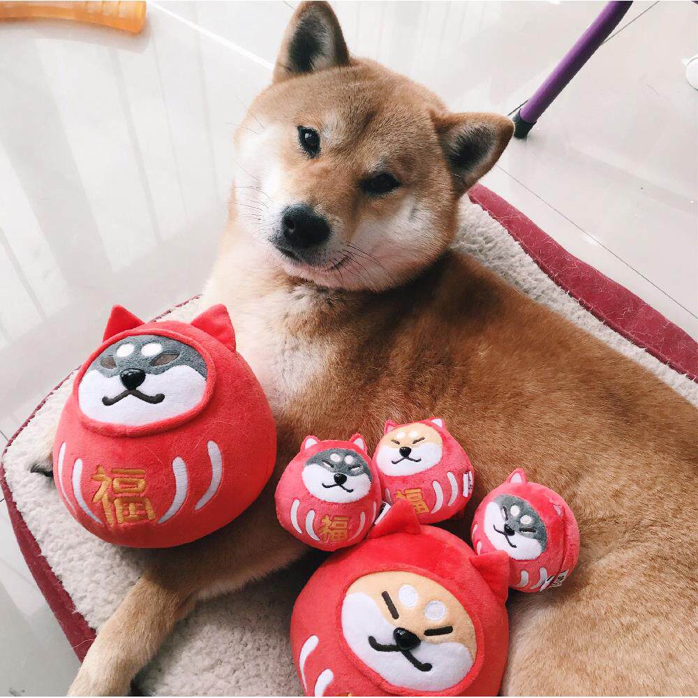仓屋原创新年礼物吉祥物福神达摩柴犬小挂件狗doge 柴犬秋田