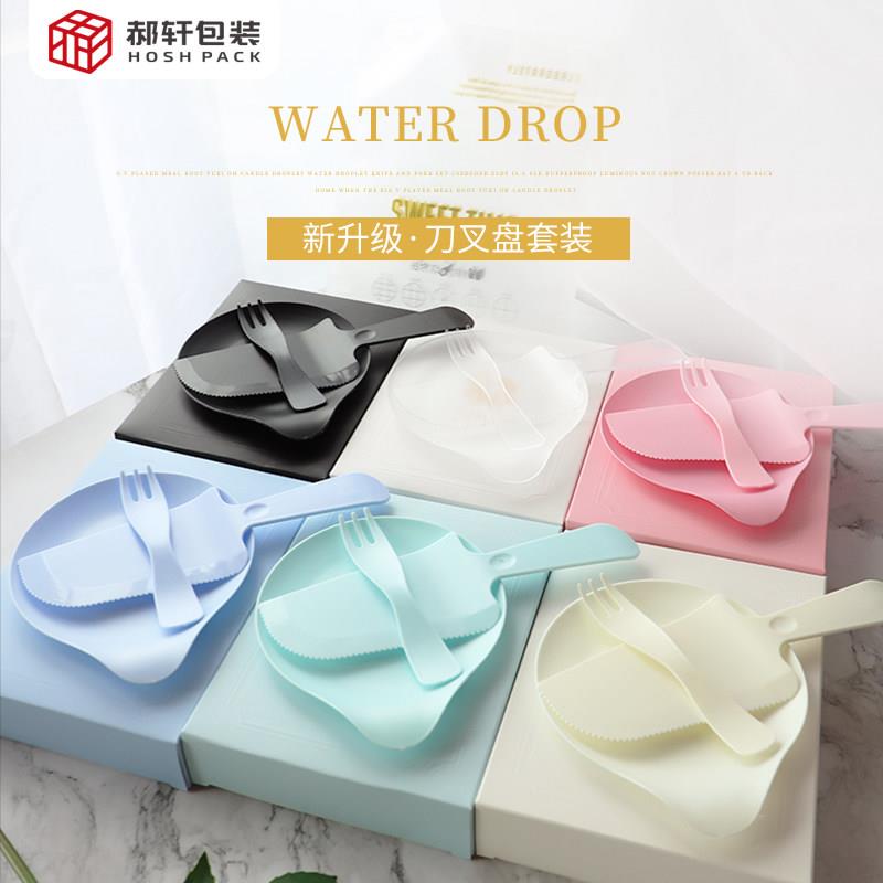一次性生日蛋糕刀叉盘组合套装塑料野餐餐具家用派对婚庆可定制