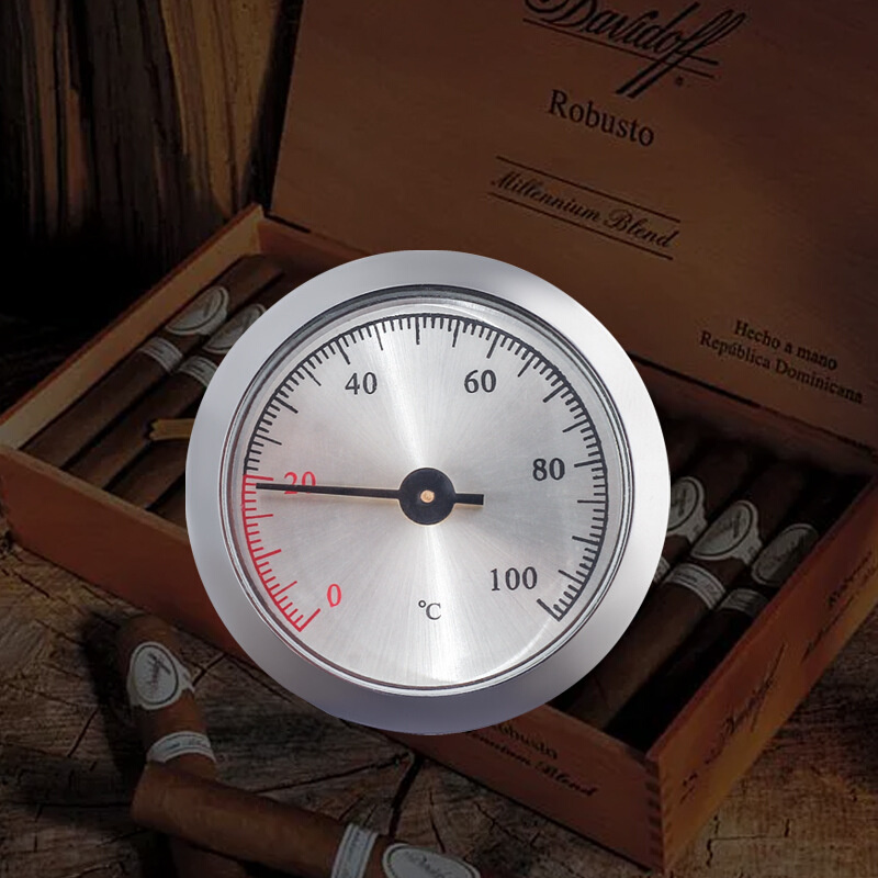 迷你温度计42mm家用室内温度表 汽车乐器指针式温度仪表镶嵌式