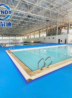 塑料PVC地板R10级游泳池防滑地胶新款蓝色加厚游泳池防水地垫