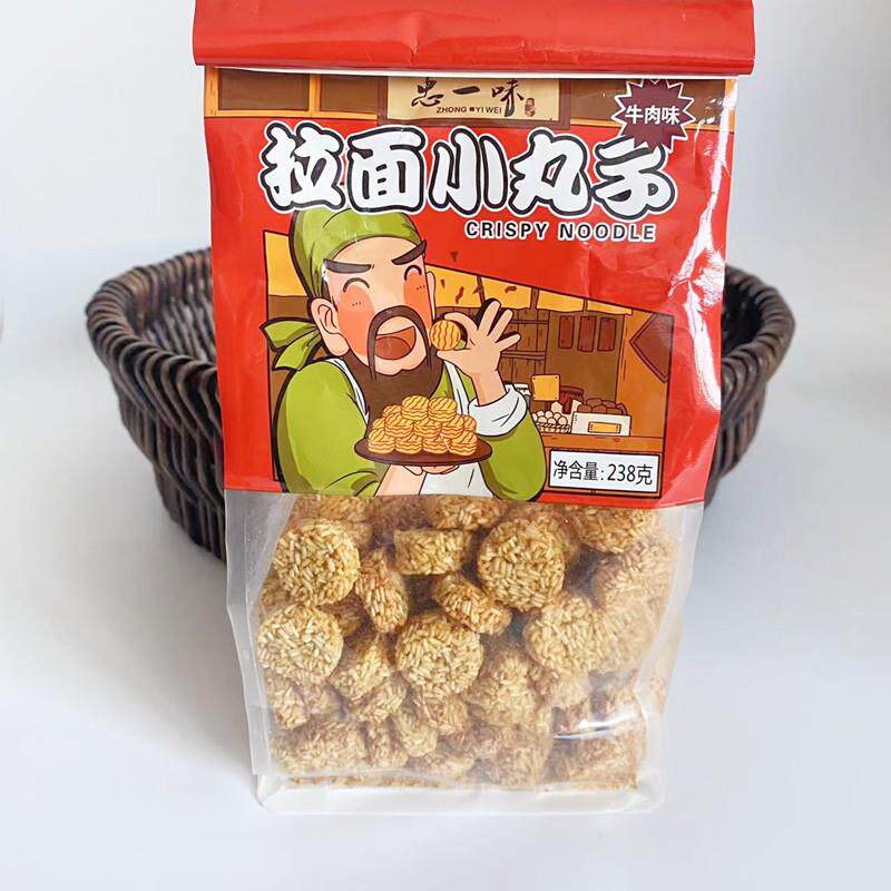 新货拉面小丸子牛肉味干吃