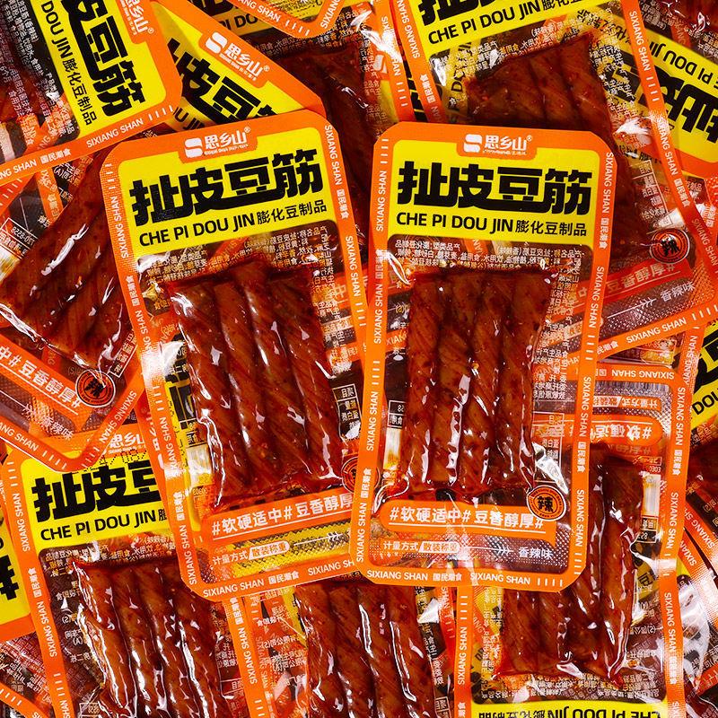 新货扯皮豆筋香辣豆卷独立