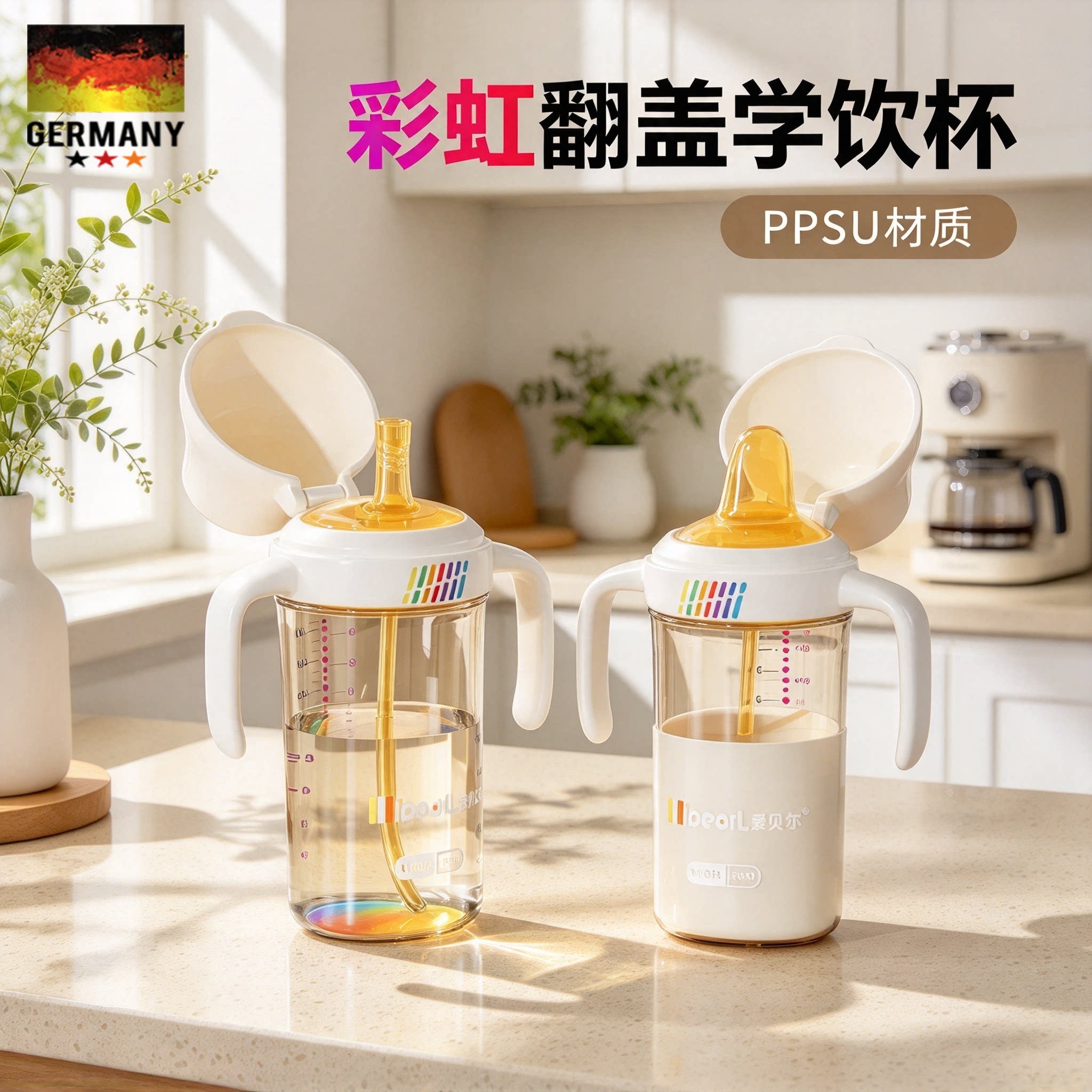德国PPSU婴幼儿大容量直饮吸管杯