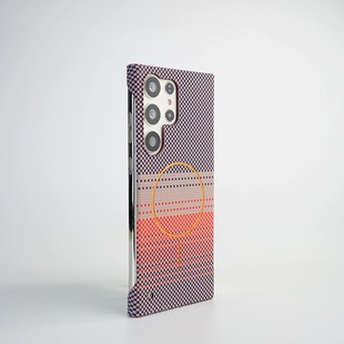 超薄无边框散热适用三星S25Ultra手机壳新款 磨砂凯夫拉纹S23u半包高级感防摔男女保护套碳纤维纹 细磁吸圈s24