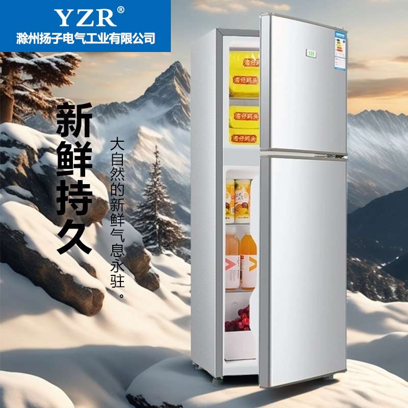 冰箱小型家用省电一级节能双开门冷冻制冰1.2米宿舍租房静音冷藏m