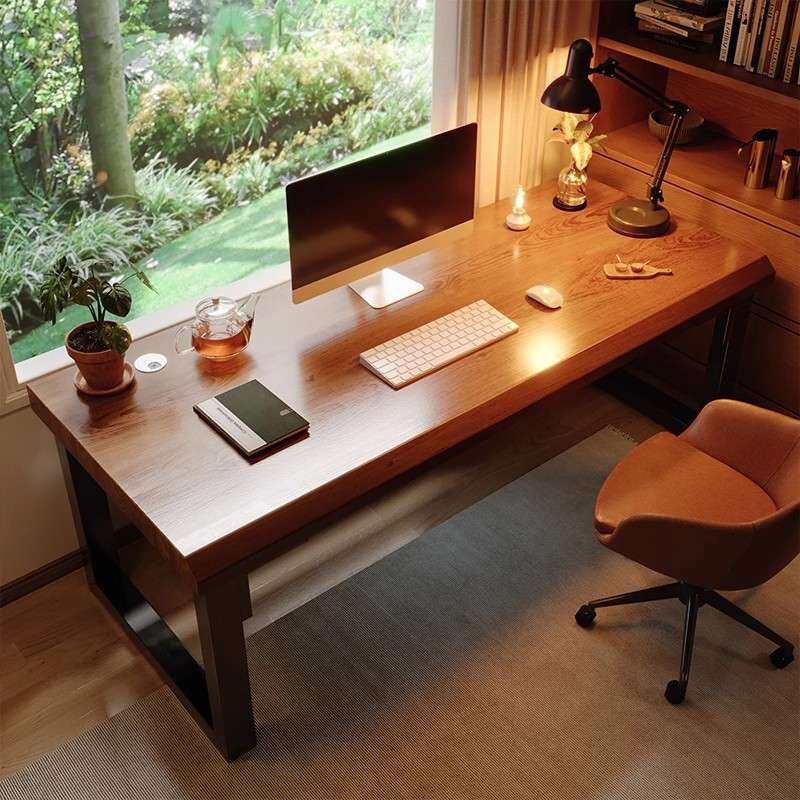 纯实木电脑桌台式学生学习写字桌子卧室家用书桌成人办公桌工作台