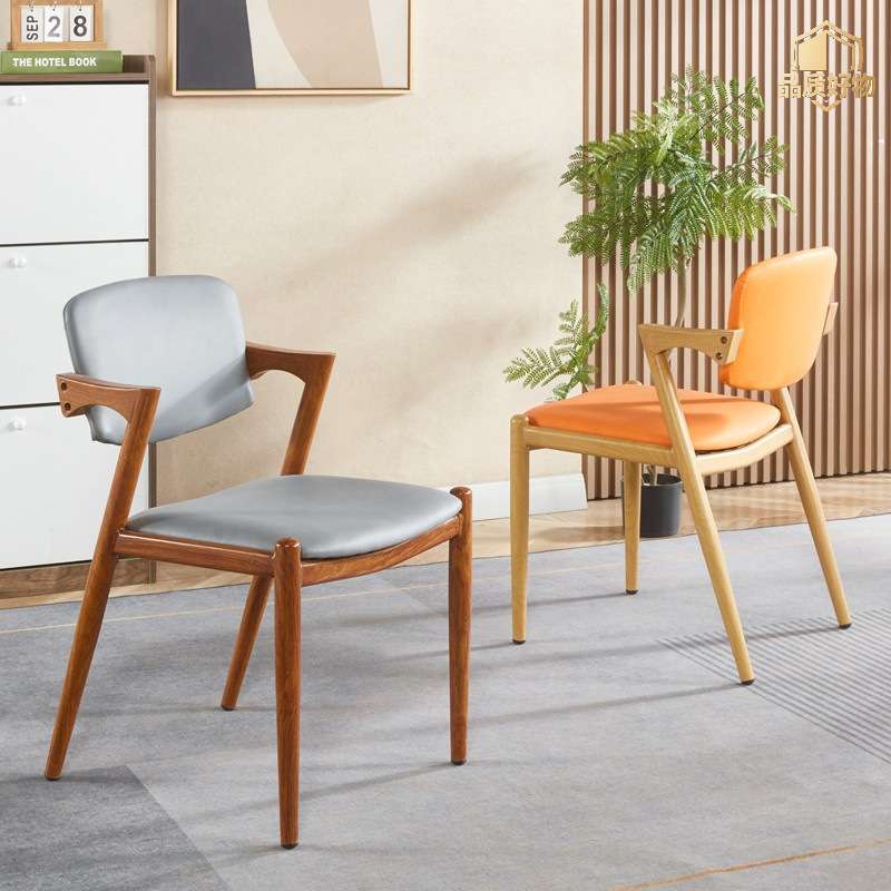 新中式餐椅家用靠背喝茶泡茶茶台椅实木复古饭店咖啡厅餐饮椅子