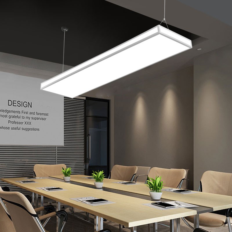 简约led长条吊灯吸顶灯办公室工作室员工桌灯具教室培训室直播灯
