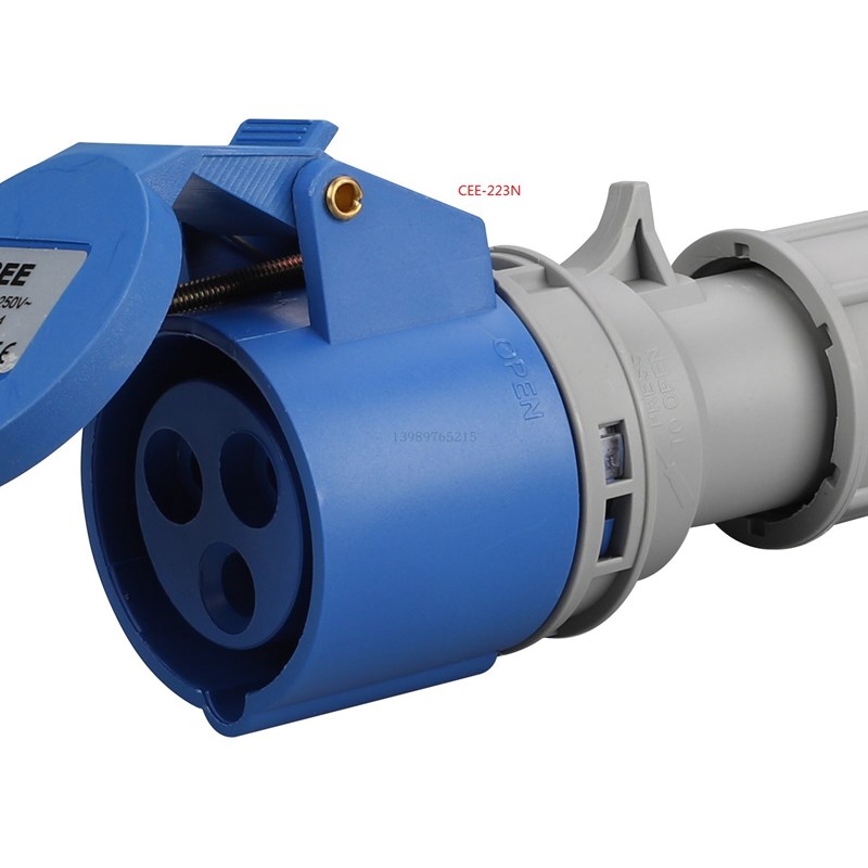 CEE16A3孔工业连接器32a快速公母对插 电源安全插头TYP-213n 223n