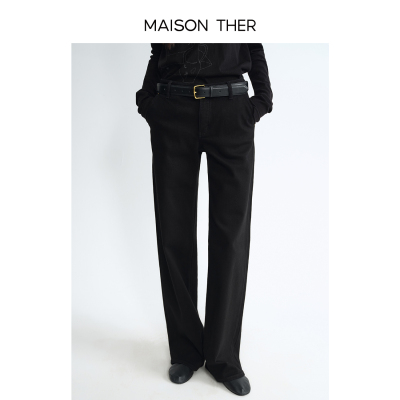 MAISON THER【智感通勤】中低腰男友牛仔裤微弹高雅原坯百搭白牛