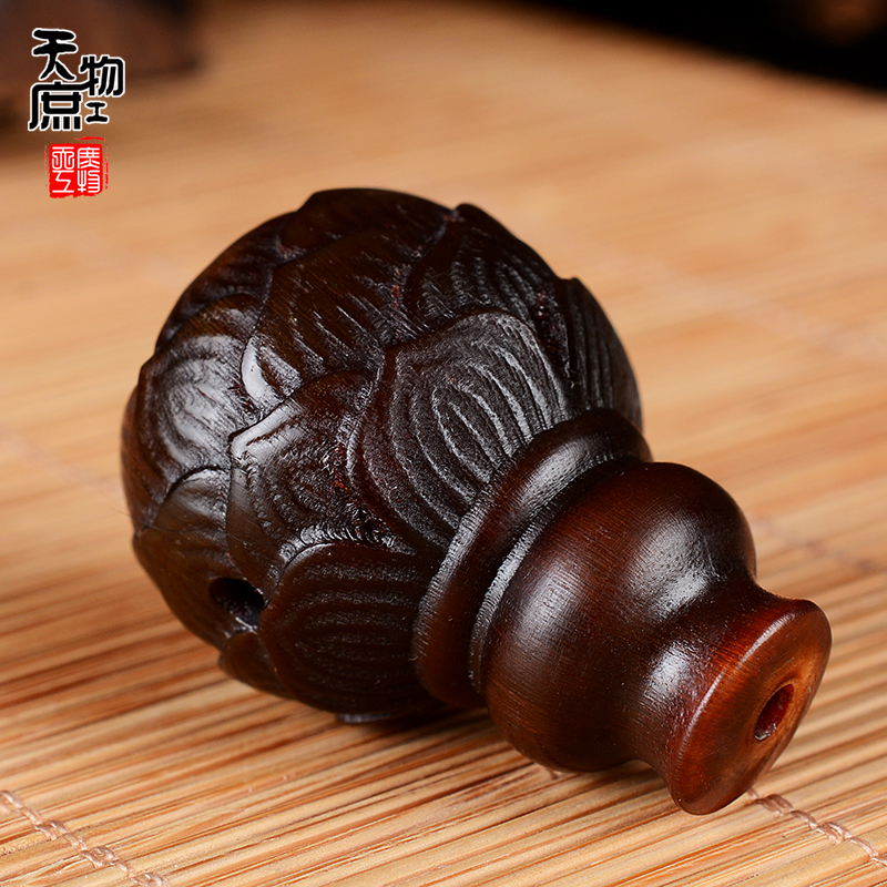 天然牛角雕刻莲花瓣佛头 佛珠配饰三通